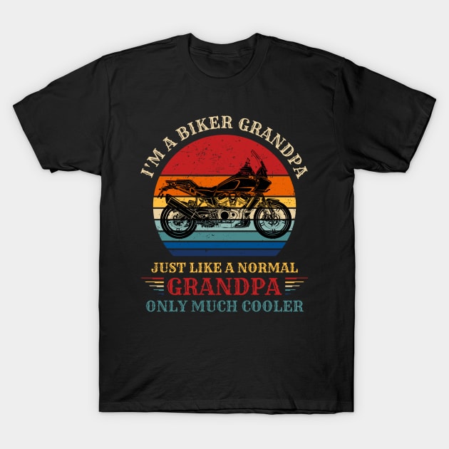 Biker Grandpa Like a Normal Grandpa only Cooler T-Shirt by DwiRetnoArt99